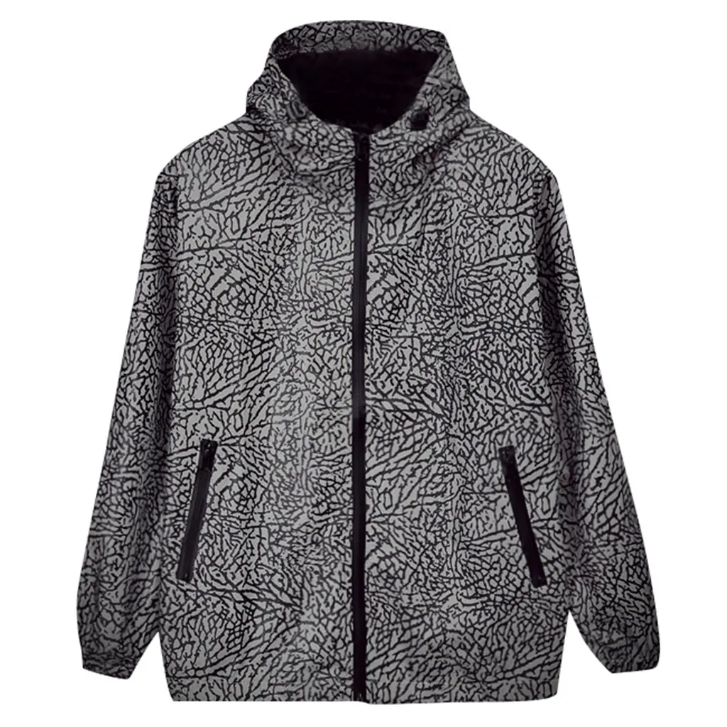 Men's Reflective Jacket Gray Men/women Windbreaker Jackets Hooded Harajuku Streetwear Female Outdoor Sports Camping Hiking8.28
Men's Reflective Jacket Gray Men/women Windbreaker Jackets Hooded Harajuku Streetwear Female Outdoor Sports Camping Hiking8.28