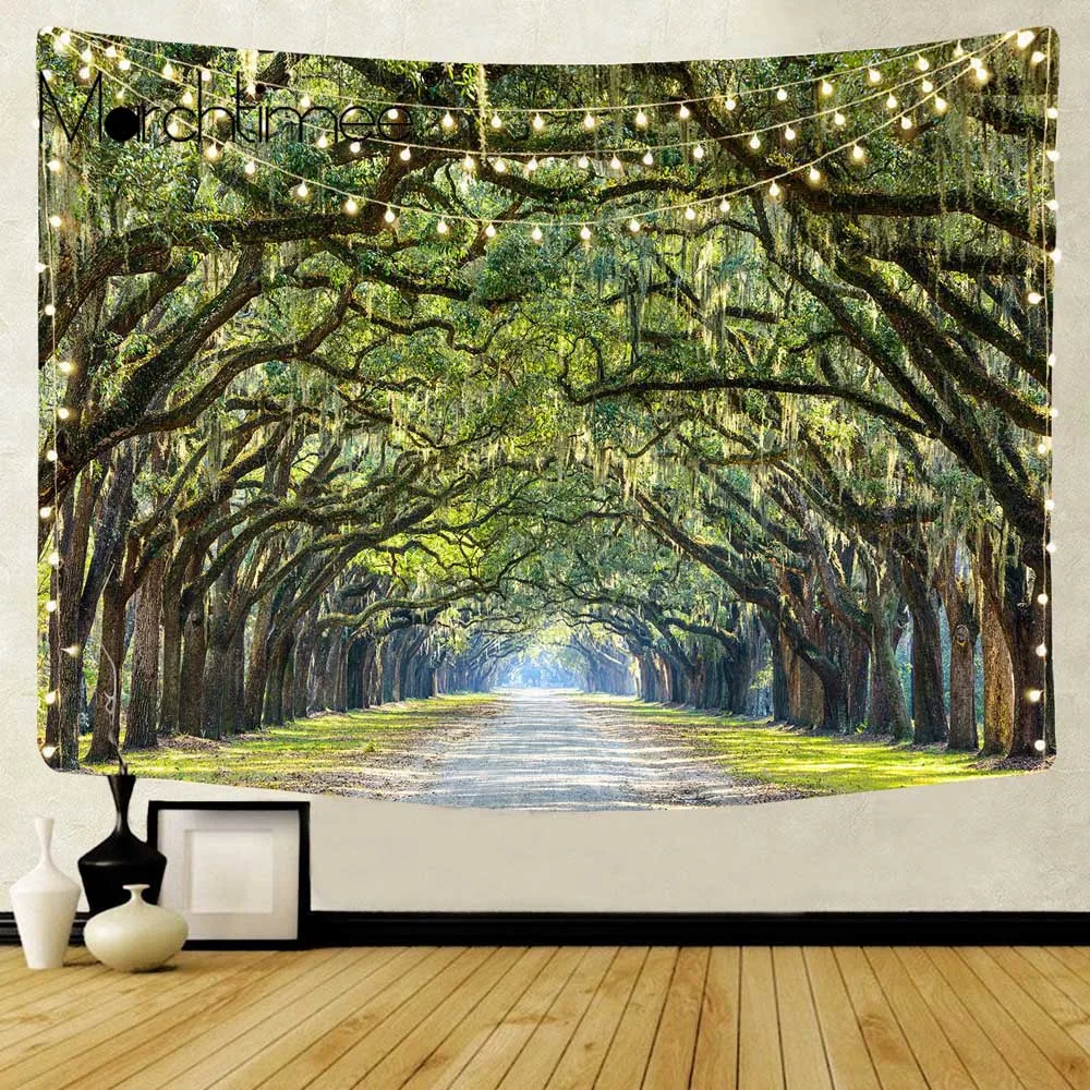 

Wall Hanging Tapestry Beautiful Natural Forest Hippie Boho Decor Large Bohemian Mandala Psychedelic Dorm Tapestries Thin Blanket