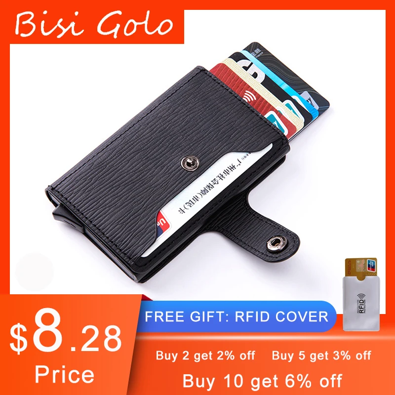 BISI GORO 2020 RFID Hasp Card Holder Weave Pattern PU Leather Clutch Pop-up Wallet Aluminum Box Slim Thin Smart New Card Case
BISI GORO 2020 RFID Hasp Card Holder Weave Pattern PU Leather Clutch Pop-up Wallet Aluminum Box Slim Thin Smart New Card Case