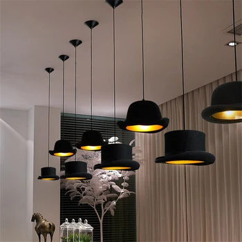 Modern Black LED E27 Pendant Lights Magician Fabric Bowler Tall Hat Pendant Lamps Lighting Clothing Store Decoration Fixtures
Modern Black LED E27 Pendant Lights Magician Fabric Bowler Tall Hat Pendant Lamps Lighting Clothing Store Decoration Fixtures