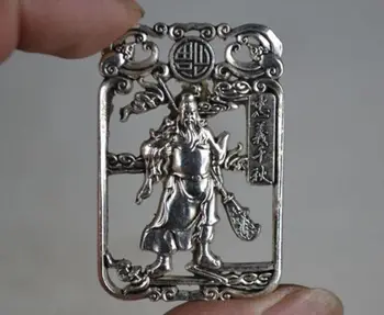 Decoración coleccionable de China, Miao, tallado en plata, colgante de estatua de Guan Gong, amuleto, collar de metal, rega
Decoración coleccionable de China, Miao, tallado en plata, colgante de estatua de Guan Gong, amuleto, collar de metal, rega