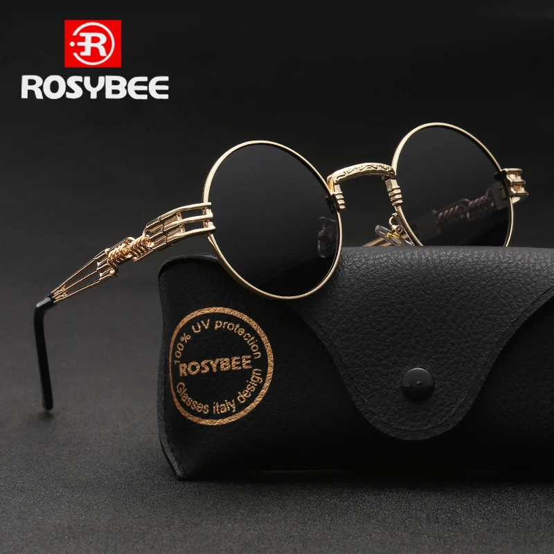 

Polarized Round Metal men women Sunglasses Steampunk female Fashion sun Glasses Brand Designer Retro Vintage UV400 male oculos