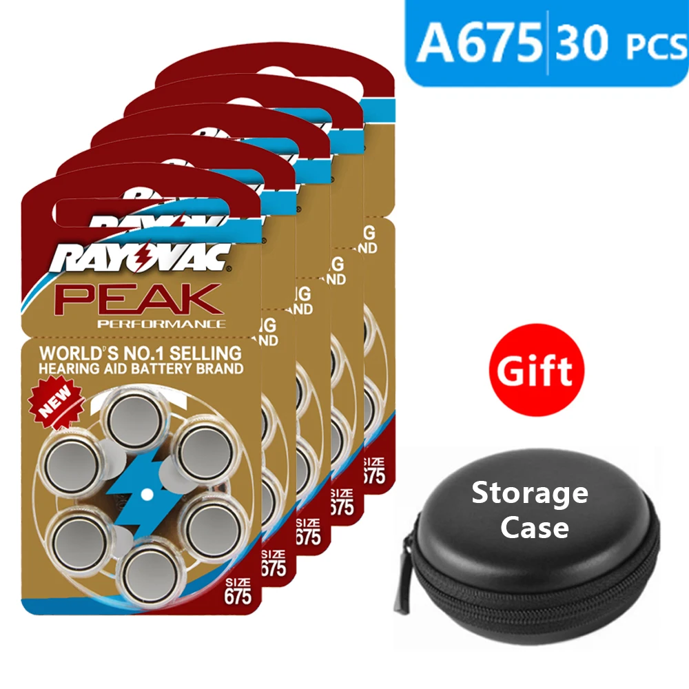 Hearing Aid Batteries Size 675 za Rayovac Peak Performance,Pack of 30,Blue Tab PR44 1.45V Type A675 Zinc Air Battery
Hearing Aid Batteries Size 675 za Rayovac Peak Performance,Pack of 30,Blue Tab PR44 1.45V Type A675 Zinc Air Battery