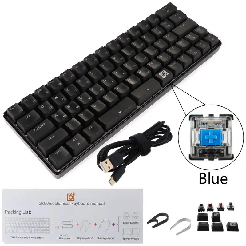 GK66 Wired Split-Spacebar Hot-swappable Gateron Optical Switch Multi Color RGB Illuminated Mechanical Gaming Keyboard for PC Mac
GK66 Wired Split-Spacebar Hot-swappable Gateron Optical Switch Multi Color RGB Illuminated Mechanical Gaming Keyboard for PC Mac