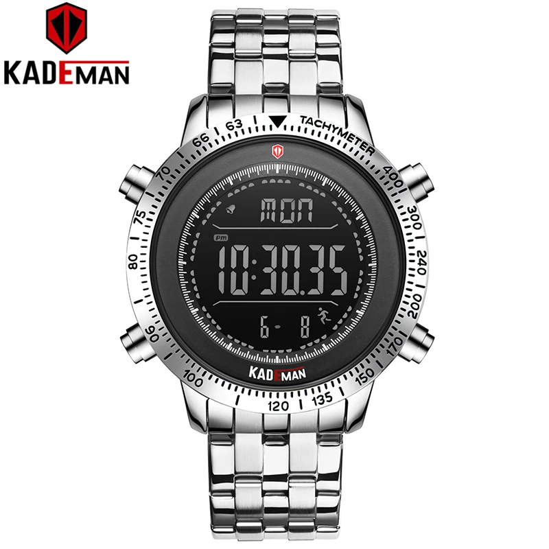 KADEMAN Men Watches Fashion Sport Step Counter Digital Watch TOP Brand Luxury Full Steel Multifunction Wristwatch 3ATM New Clock
KADEMAN Men Watches Fashion Sport Step Counter Digital Watch TOP Brand Luxury Full Steel Multifunction Wristwatch 3ATM New Clock