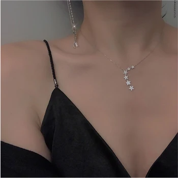 Trendy 925 Sterling Silver Dazzling Cubic Zirconia Shiny Star Pendant Necklace For Women Gift Star Choker Wedding Jewelry NK002
Trendy 925 Sterling Silver Dazzling Cubic Zirconia Shiny Star Pendant Necklace For Women Gift Star Choker Wedding Jewelry NK002
