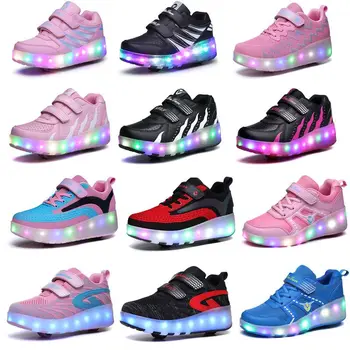 Two Wheels Luminous Sneakers Black Pink Led Light Roller Skate Shoes for Children Kids Led Shoes Boys Girls Shoes Light Up 28-43
Two Wheels Luminous Sneakers Black Pink Led Light Roller Skate Shoes for Children Kids Led Shoes Boys Girls Shoes Light Up 28-43