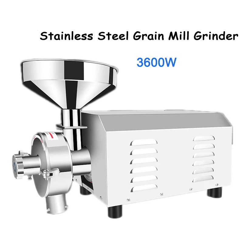 

Electric Grain Mill Machine Stainless Steel Superfine Herbal Grinder Commercial Grain Milling Beans Grinding Machine 3600W