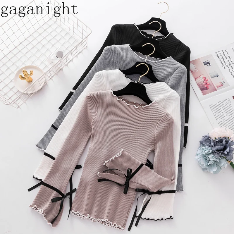 Gaganight Solid Basic Women Spring Autumn Knitted Sweater Split Bow Long Sleeve O Neck Pullover Female Slim Fashion Outwear Tops
Gaganight Solid Basic Women Spring Autumn Knitted Sweater Split Bow Long Sleeve O Neck Pullover Female Slim Fashion Outwear Tops
