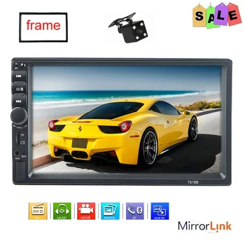 Autoradio 2 Din General Car Models 7" Touch Screen Radio Player Bluetooth Audio Rear View Camera 7018B Mirror Link AUX