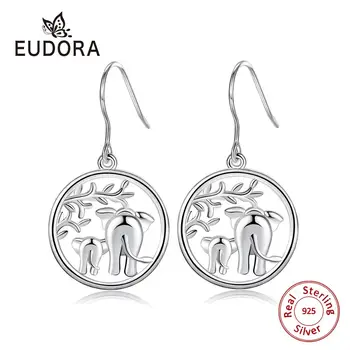 EUDORA 925 Sterling Silver Animal earring Two Elephant Drop Earrings for Women fashion Jewelry with gift box Party gift CYE096
EUDORA 925 Sterling Silver Animal earring Two Elephant Drop Earrings for Women fashion Jewelry with gift box Party gift CYE096