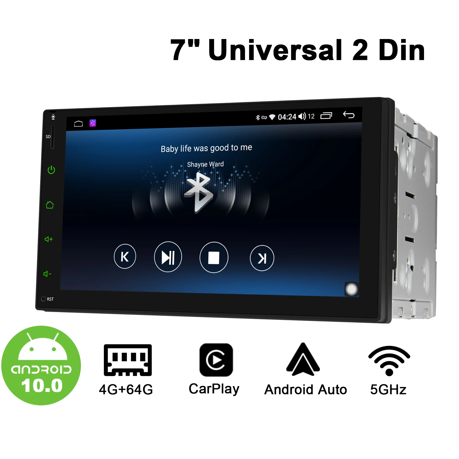 Универсальный 7 дюймов двойной Din Android10 автомобиль радио GPS Navi Carplay Android