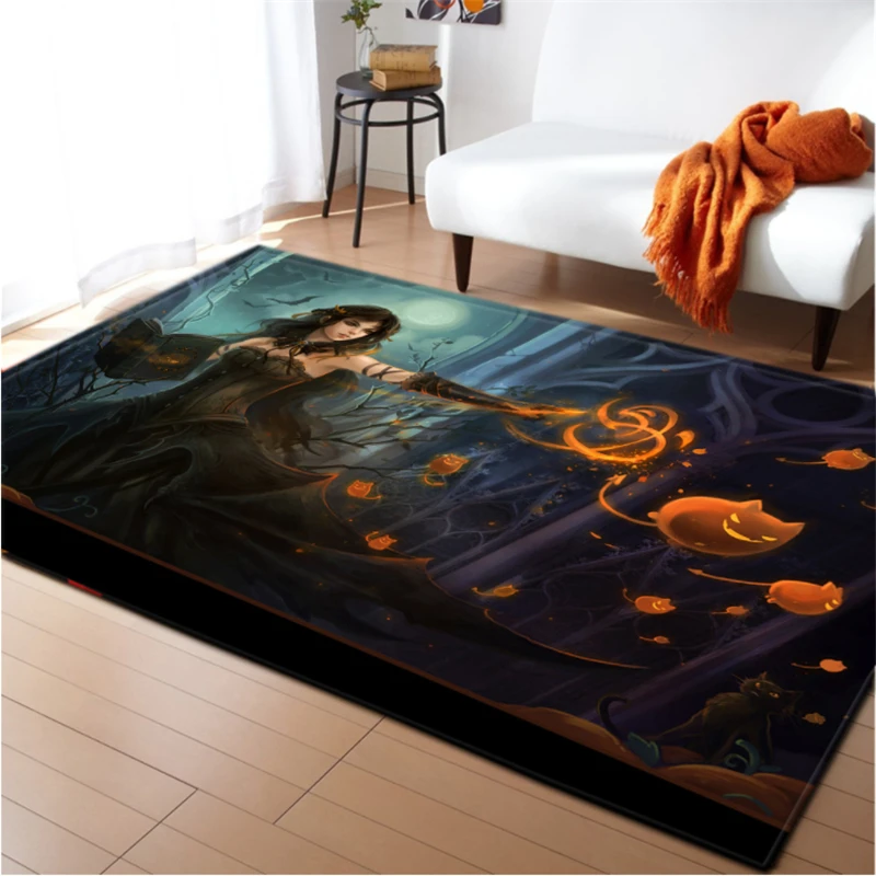 

Home Living Room Rug 3D Carpets Dream Halloween Decor for Children Room Kids Play Bedroom Area Rugs Soft Flannel Memory Foam Mat