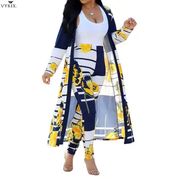 Two Piece Set Women Set Blue Yellow Floral Print Sexy Full Sleeve Striped Maxi Open Stitch High Waist Long Trouser Women Outfits 
Two Piece Set Women Set Blue Yellow Floral Print Sexy Full Sleeve Striped Maxi Open Stitch High Waist Long Trouser Women Outfits