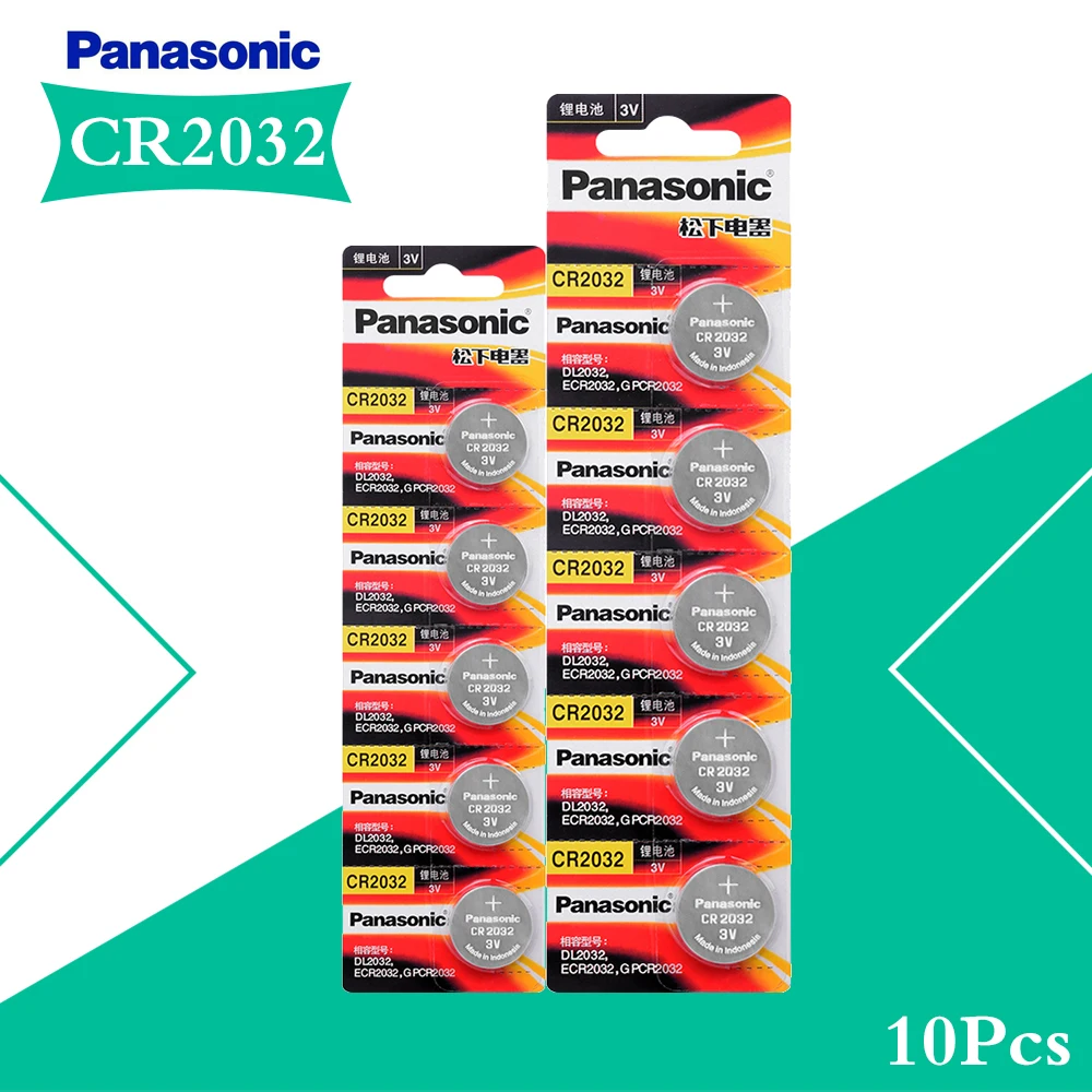 PANASONIC 10Pcs Original CR2032 DL2032 ECR2032 5004LC KCR2032 BR2032 3V Button Battery For Watch Computer Remote Control Toys
PANASONIC 10Pcs Original CR2032 DL2032 ECR2032 5004LC KCR2032 BR2032 3V Button Battery For Watch Computer Remote Control Toys