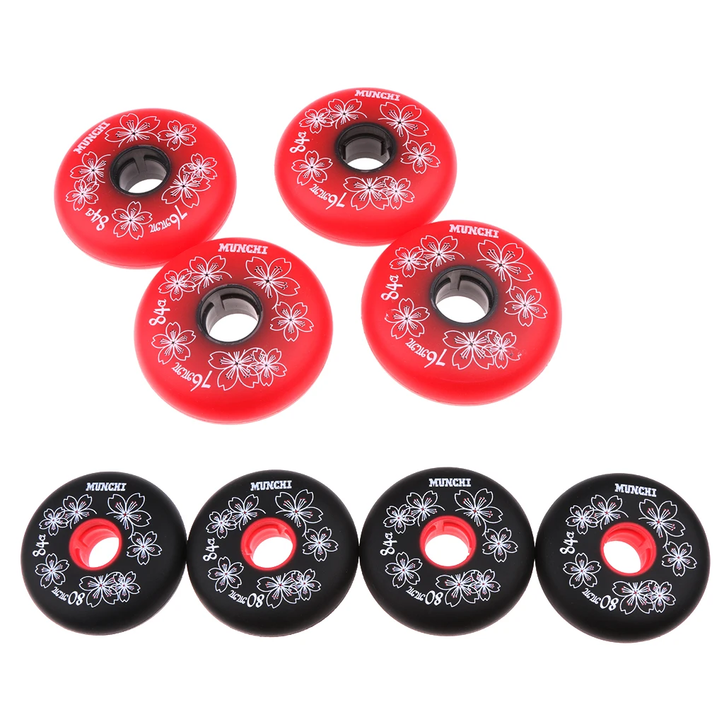 8 Pieces Inline Roller Skate Skating Replacement Wheel 84A 76mm 80mm 8 Pieces Inline Roller Skate Skating Replacement Wheel 84A 76mm 80mm