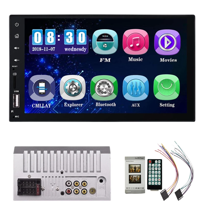 Автомобильный мультимедийный плеер 7 дюймов 2 Din Dvd радио Gps навигация Hd Bluetooth