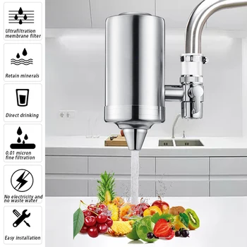 Faucet Water Filter Purifier System Stainless Steel Replacement for Home Kitchen Tap Sink GHS99
Faucet Water Filter Purifier System Stainless Steel Replacement for Home Kitchen Tap Sink GHS99
