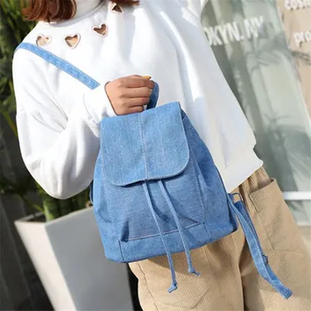 2020 New Denim Canvas Women Backpack Drawstring School Bags For Teenagers Girls Small Backpack Female Rucksack Mochilas Feminina 
2020 New Denim Canvas Women Backpack Drawstring School Bags For Teenagers Girls Small Backpack Female Rucksack Mochilas Feminina
