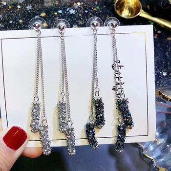 Fashion Jewelry Personality Temperament Blue Crystal Tassel Earrings Bridal Earring Oorbellen Earrings For Women Long Earrings
Fashion Jewelry Personality Temperament Blue Crystal Tassel Earrings Bridal Earring Oorbellen Earrings For Women Long Earrings