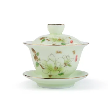 Ceramic Blue-and-white Three-talent Bowl-building Porcelain Tea Set Thin Tire Household Tea Maker Gaiwan Sopera De Ceramica
Ceramic Blue-and-white Three-talent Bowl-building Porcelain Tea Set Thin Tire Household Tea Maker Gaiwan Sopera De Ceramica