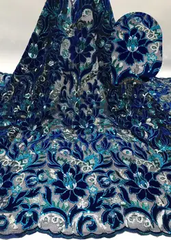 2020 Latest French Nigerian Net Lace,African Velvet Tulle Mesh Sequence Lace Fabric High Quality For Wedding Dress 5Yards Blue
2020 Latest French Nigerian Net Lace,African Velvet Tulle Mesh Sequence Lace Fabric High Quality For Wedding Dress 5Yards Blue