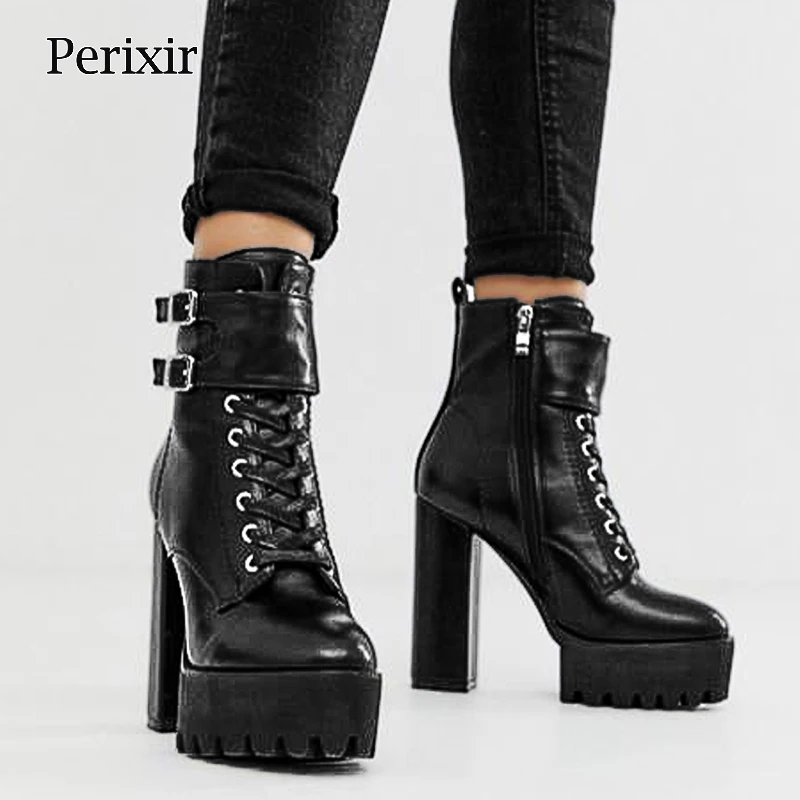 Perixir Design 2020 New Fashion Women Ankle Zipper Boots Lace-up Style Lady Classical Platform Ladies Chunky High Heels Shoes
Perixir Design 2020 New Fashion Women Ankle Zipper Boots Lace-up Style Lady Classical Platform Ladies Chunky High Heels Shoes