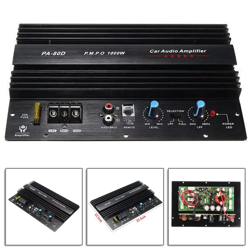 Car Stereo Audio Amplifier Board subwoofer 12V High Power HIFI PA-80D 1000W Car Audio Amplifier Board
Car Stereo Audio Amplifier Board subwoofer 12V High Power HIFI PA-80D 1000W Car Audio Amplifier Board