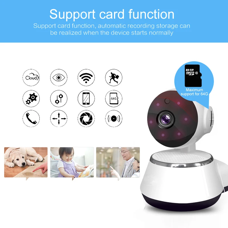 Home Security IP Camera Wireless Smart WiFi Camera WI-FI Audio Record Surveillance Baby Monitor HD Mini CCTV Camera V380
Home Security IP Camera Wireless Smart WiFi Camera WI-FI Audio Record Surveillance Baby Monitor HD Mini CCTV Camera V380