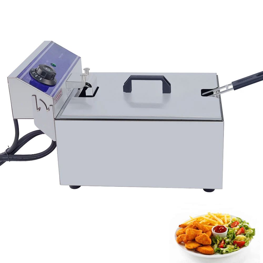 Commercial Mini Deep Fryer Stainless Steel Oil Fat Fryer Temperature Control Electric Frying Machine French Fries Meat
Commercial Mini Deep Fryer Stainless Steel Oil Fat Fryer Temperature Control Electric Frying Machine French Fries Meat