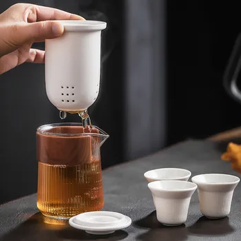 Japanese Style Ceramic Teapot with 2 Tea Cups Creative Kung Fu Gaiwan Simple Office Water Cup Portable Travel Tea Set Drinkware
Japanese Style Ceramic Teapot with 2 Tea Cups Creative Kung Fu Gaiwan Simple Office Water Cup Portable Travel Tea Set Drinkware