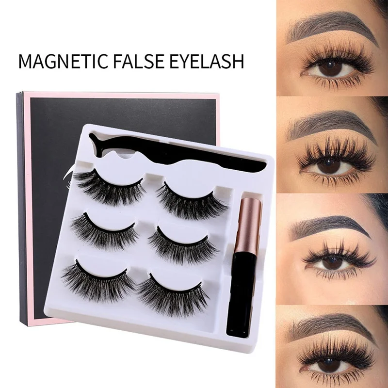 Three Pairs 3D Magnetic Eyeliner Liquid False Eyelashes Set Magnet Eyelashes False Eyelashes Accessories Women Makeup Tools
Three Pairs 3D Magnetic Eyeliner Liquid False Eyelashes Set Magnet Eyelashes False Eyelashes Accessories Women Makeup Tools