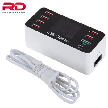 40W Quick Multi Port USB Charger Hub Charge 3.0 Type C USB Charging Station Desktop Charger Fast Led Display 8 Ports Multiport
40W Quick Multi Port USB Charger Hub Charge 3.0 Type C USB Charging Station Desktop Charger Fast Led Display 8 Ports Multiport