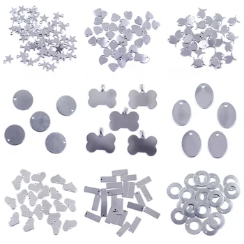 100Pcs Stainless Steel Stamping Pendants Blank Dog Tags Round Bone Heart Fish Rectangle Bracelet Charm Jewelry DIY Finding
100Pcs Stainless Steel Stamping Pendants Blank Dog Tags Round Bone Heart Fish Rectangle Bracelet Charm Jewelry DIY Finding