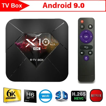 R-TV BOX X10 Plus Android 9.0 Smart TV Box Allwinner H6 2.4G WiFi 4GB 32GB/64GB Set Top Box USB3.0 6K Media Player Smart tv box
R-TV BOX X10 Plus Android 9.0 Smart TV Box Allwinner H6 2.4G WiFi 4GB 32GB/64GB Set Top Box USB3.0 6K Media Player Smart tv box