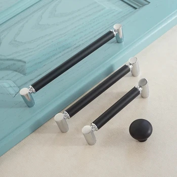 

3.75" 5" 6.3" Black Round Dresser Drawer Knobs Zinc Alloy Door Handles Furniture Cabinet Pulls Handle Cupboard Knob 96 128 160mm