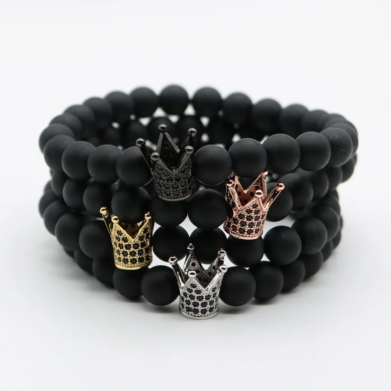 Trendy Lava Stone Bracelet Men Charm Crown Braslet For Male Handmade Strand Braclet Matte Beads Bracelet Pulseras Bileklik
Trendy Lava Stone Bracelet Men Charm Crown Braslet For Male Handmade Strand Braclet Matte Beads Bracelet Pulseras Bileklik