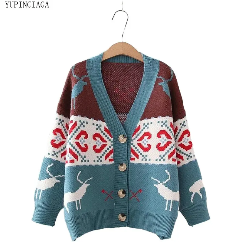 YUPINCIAGA Women Cardigans V-Neck Knitted Weaters 2020 Autumn Long-Sleeve Loose Casual Single Breasted Preppy Style Knit Coat
YUPINCIAGA Women Cardigans V-Neck Knitted Weaters 2020 Autumn Long-Sleeve Loose Casual Single Breasted Preppy Style Knit Coat
