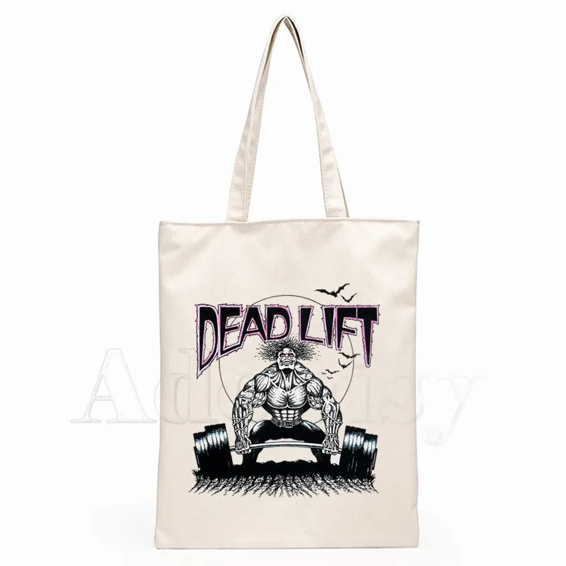 Gymmer Deadlift Powerlifting Fitness Graphic Cartoon Printed Canvas Shoulder Bag Female Harajuku Eco Environmental Shopper Bag
Gymmer Deadlift Powerlifting Fitness Graphic Cartoon Printed Canvas Shoulder Bag Female Harajuku Eco Environmental Shopper Bag