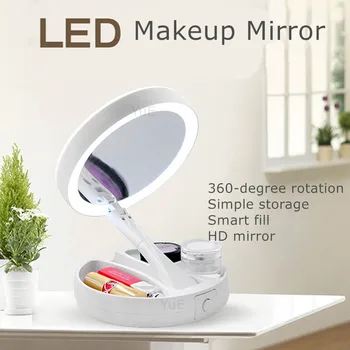 USB Makeup Mirror Double-sided Rotation Folding Magnifying Mirror With Led Light Vanity Mirror Touch Screen Tabletop Lamp 40#123
USB Makeup Mirror Double-sided Rotation Folding Magnifying Mirror With Led Light Vanity Mirror Touch Screen Tabletop Lamp 40#123