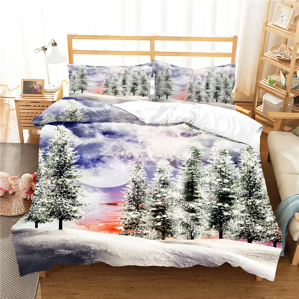 Bed Linen Bedroom Clothes Home Textiles 3d Snow Scene Pattern Bedding Coverlet with Pillowcase King Double Single Size Bed Cover
Bed Linen Bedroom Clothes Home Textiles 3d Snow Scene Pattern Bedding Coverlet with Pillowcase King Double Single Size Bed Cover