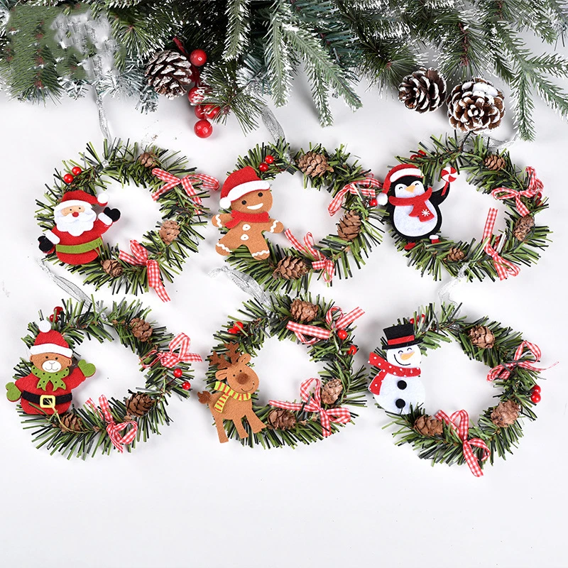 

Christmas Eve PVC The wreath Santa's Elk Merry Christmas Snowman Home Decorations Accessories tree ornaments New Year 2022