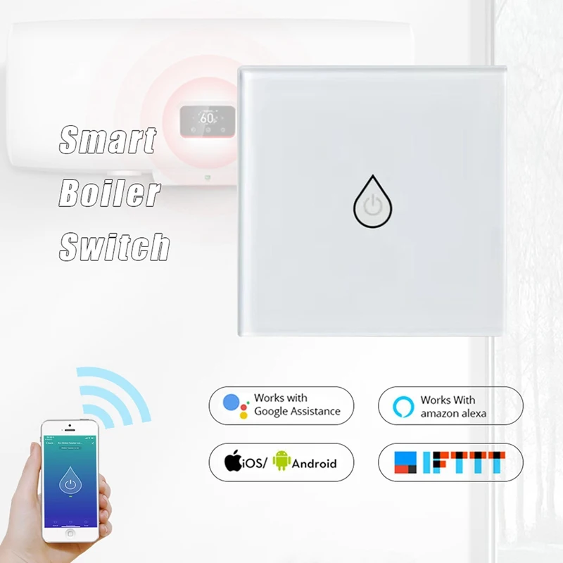 Smart WiFi Boiler Smart Switch Water Heater Life APP Remote Control Home Voice Control Glass Panel EU Standard
Smart WiFi Boiler Smart Switch Water Heater Life APP Remote Control Home Voice Control Glass Panel EU Standard