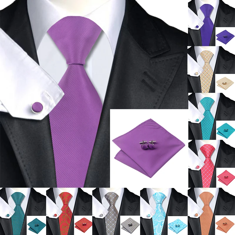 Hi-Tie 10 видов стилей шелковые галстуки для мужчин ручной работы запонки набор 150 см