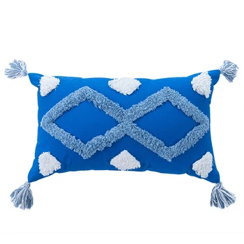 Handmade Cushion Cover Zigzag Navy Blue Pillowcase Tassels Fringe Square Rectangle Pillow Cover 45x45cm/30x50cm Home Decoration 
Handmade Cushion Cover Zigzag Navy Blue Pillowcase Tassels Fringe Square Rectangle Pillow Cover 45x45cm/30x50cm Home Decoration