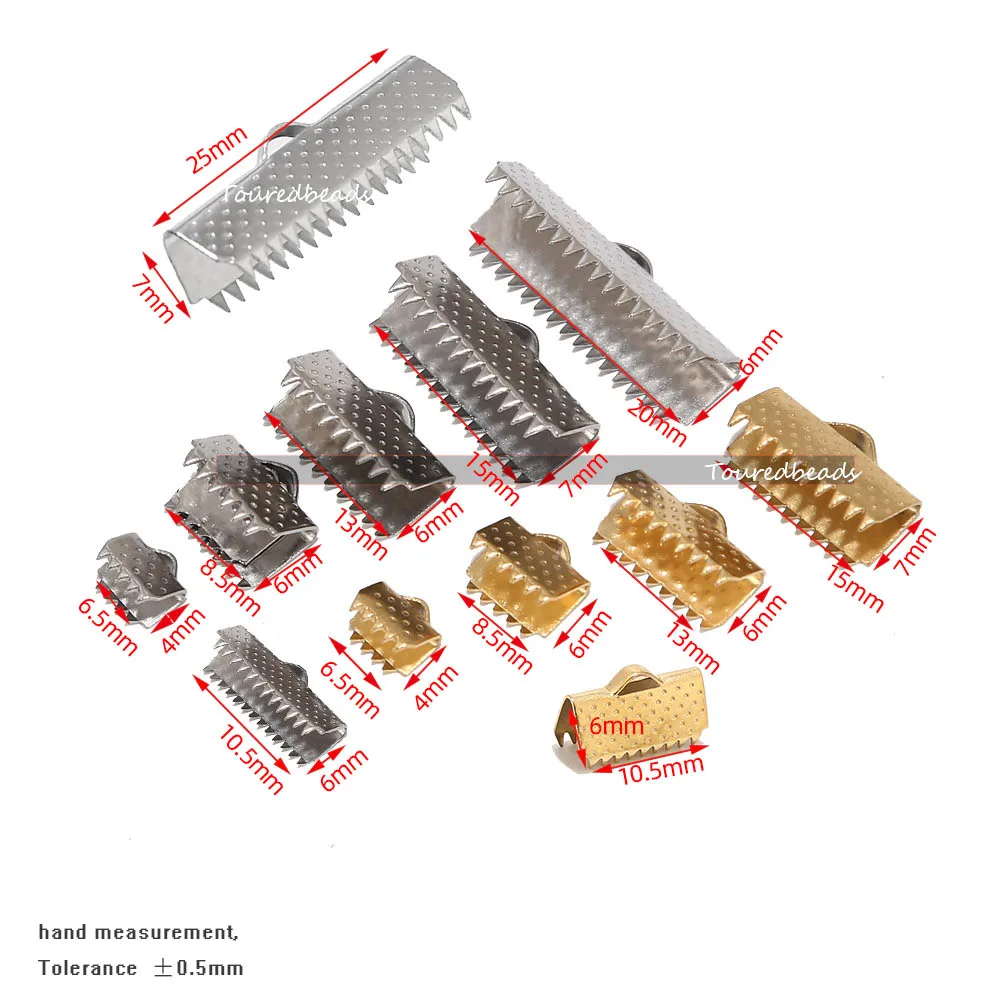 20pcs Stainless Steel Gold Ribbon Textured Clip Clamp Cord Crimp End Cap Tip Bracelet Connector Findings with Teeth 6 SIZES
20pcs Stainless Steel Gold Ribbon Textured Clip Clamp Cord Crimp End Cap Tip Bracelet Connector Findings with Teeth 6 SIZES