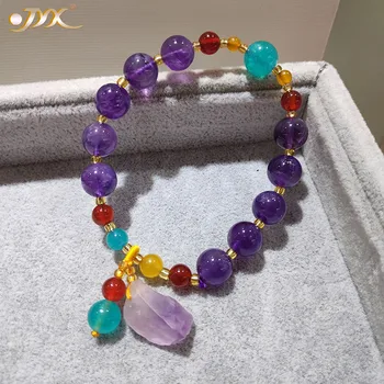 JYX 2020 New Jewelry Irregular 10mm Round Natural Amethyst Bracelet 8inches with colorful agate beeswax pendant elegant style
JYX 2020 New Jewelry Irregular 10mm Round Natural Amethyst Bracelet 8inches with colorful agate beeswax pendant elegant style