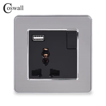 Coswall 3 Hole Universal Socket Switched With Neon + USB Charge Port For Mobile Output 5V 2.1A Stainless Steel Panel
Coswall 3 Hole Universal Socket Switched With Neon + USB Charge Port For Mobile Output 5V 2.1A Stainless Steel Panel