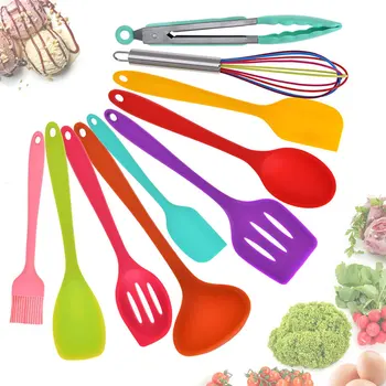 10pcs Cooking Utensils Set Silicone Spoon Spatula Pasta Server Whisk Ladle Strainer Egg Beater Kitchen Tools Set For BBQ Baking
10pcs Cooking Utensils Set Silicone Spoon Spatula Pasta Server Whisk Ladle Strainer Egg Beater Kitchen Tools Set For BBQ Baking