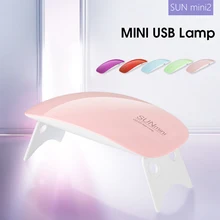 

6W UV LED Nail Dryer Mini Gel Home Use Nail Lamp For Manicure Tool Portable Curing Light For Gel Nail Polish Portable USB Cable